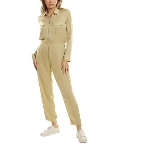 ATM Anthony Thomas Melillo Jumpsuit Satin Utility in Green Putty Women’s S EUC - Picture 8 of 10